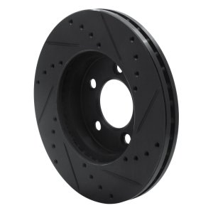 Ford Thunderbird Brake Rotor (1) - Front Left - R1 Concepts - Drilled & Slotted - Black - `91-`00